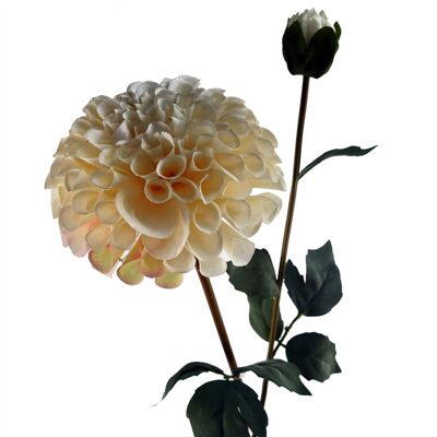 6 fiori artificiali Dhalia PomPom color crema