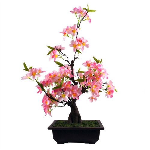 Artificial Bonsai Tree Pink Blossom Plant 60cm UK