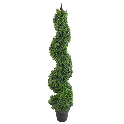 Artificial Boxwood Spiral Tree Topiary Spiral Metal Top 120cm Tall