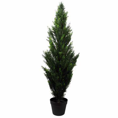 Planta artificial de ciprés UV cedro Topiary árbol artificial de 120 cm