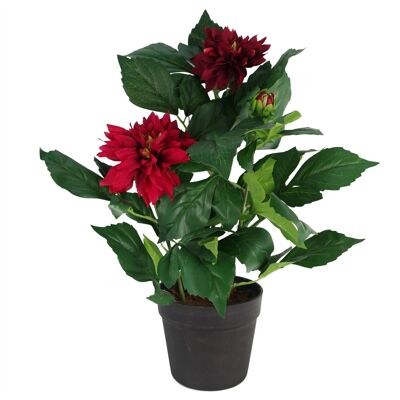 Plante artificielle Dhalia fleurs plante rouge