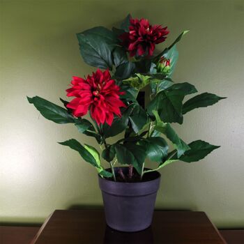 Plante artificielle Dhalia rouge 1