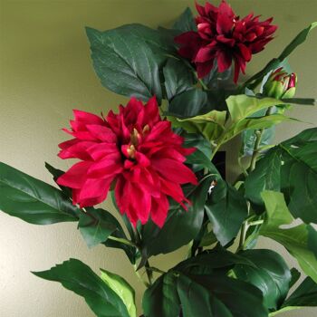 Plante artificielle Dhalia rouge 2