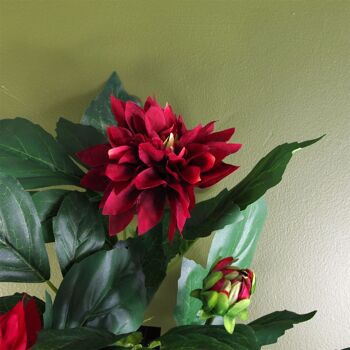 Plante artificielle Dhalia rouge 3