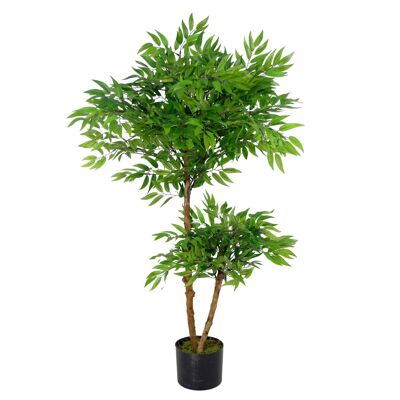 Künstliche Ficus-Baumpflanze, 100 cm, luxuriöser Ruscus, 100 cm Stamm