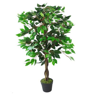 Künstliche Ficus-Baumpflanze, 110 cm, gedrehte Ficus-Pflanzen