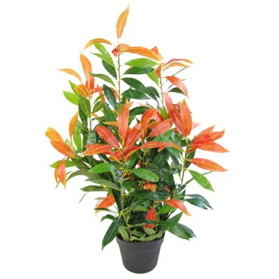 Pianta artificiale di albero di ficus 80 cm rosso verde mini cespuglio colorato