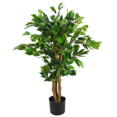 Künstliche Ficus-Baumpflanze, buschig, 90 cm, Pflanzenblatt
