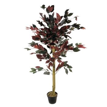 Plante artificielle d'arbre de Ficus, plantes de Ficus rouge vert de 120cm 1