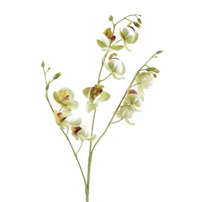 Künstliche Blumen, cremefarbener Mini-Orchideenstiel, 80 cm