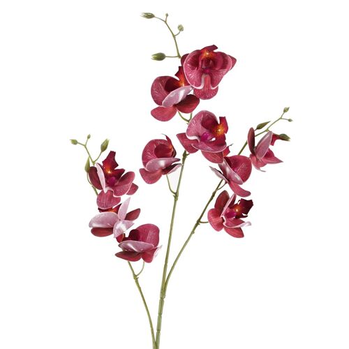 Artificial Flowers Dark Pink Mini Orchid Stem 80cm