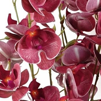 Fleurs artificielles mini orchidée rose foncé tige 80 cm 3