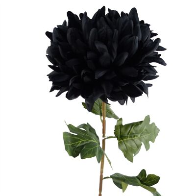 Künstliche Blumen Extra große Reflex-Chrysantheme – Schwarz 75 cm