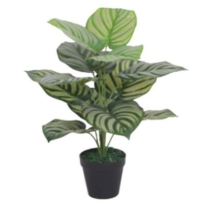 Artificial Foliage Plant Pot 60cm Artificial Green Stripe
