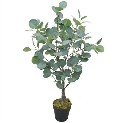 Künstlicher Laubpflanzentopf Eukalyptus 85 cm Gummibaum