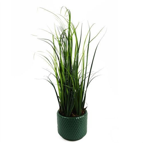 Artificial Grass Plant Green Ceramic Planter 60cm