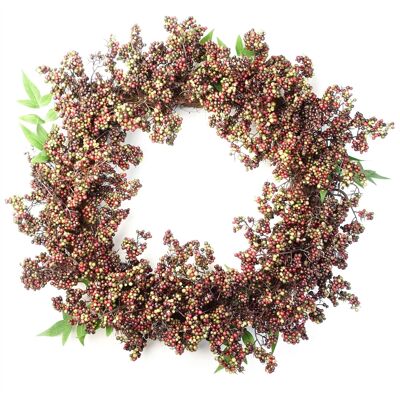 Artificial Hanging Black Berry Wreath