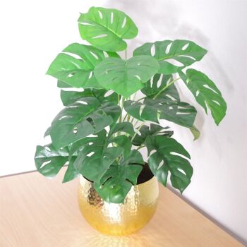 Plante Monstera Artificielle 60cm Pot Métal Doré Monstera 60cm 5