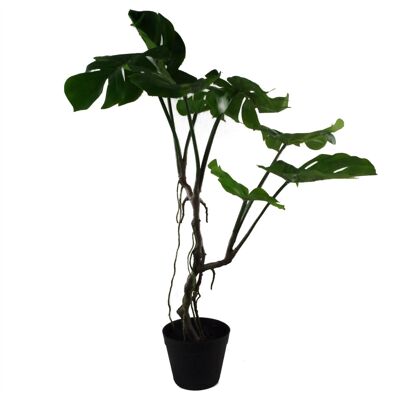 Künstliche Monstera-Pflanze, gedrehte doppelte Käsepflanze, 60 cm, 60 cm, UK