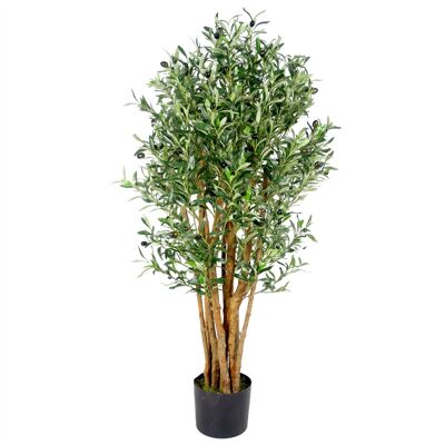 Plante d'olivier artificielle Premium 125 cm, plantes d'olivier de luxe