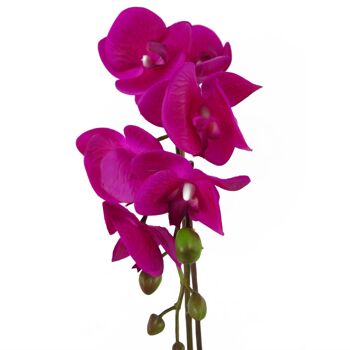 Orchidée Artificielle Rose Foncé Argent 46cm 2