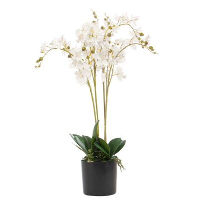 Flor de Orquídea Artificial en Maceta 60cm Blanca