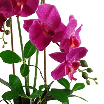 Plante de fleur d'orchidée artificielle 65 cm rose foncé 2