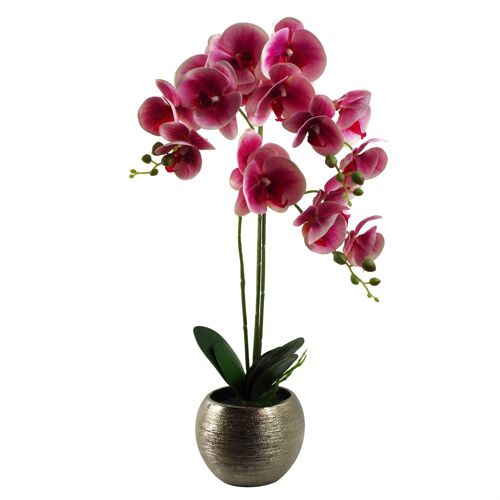 Artificial Orchid Flower Plant 70cm Dark Pink