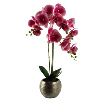 Plante de fleur d'orchidée artificielle 70 cm rose foncé 1