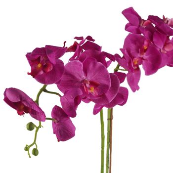 Plante artificielle de fleur d'orchidée 70cm jardinière en céramique d'or rose foncé 4
