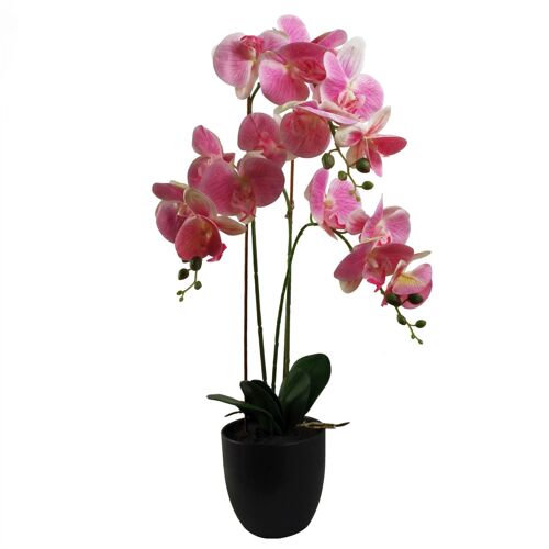 Artificial Orchid Flower Plant 70cm Pink Plastic Pot 70cm