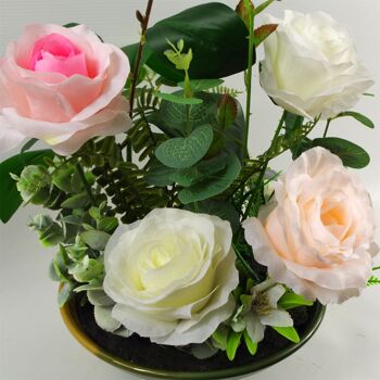 Jardinière en céramique vitrée par 35 cm de l'usine artificielle de fleur de rose 4