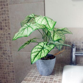 Plante de taro artificielle dans un pot décoratif 40 cm 4