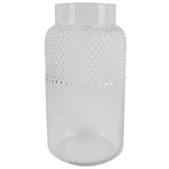 Vase en verre Vase en verre transparent diamant 29 cm 1
