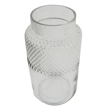 Vase en verre Vase en verre transparent diamant 29 cm 3