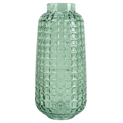 Vase en verre Vase en verre cube vert 30 cm