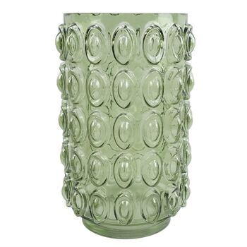 Vase en verre vert rétro à bulles 30 cm 1