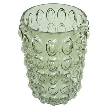 Vase en verre vert rétro à bulles 30 cm 3