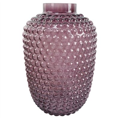 Vase en verre à bulles violet mûrier 30 cm