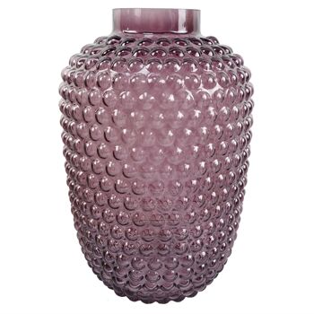 Vase en verre à bulles violet mûrier 30 cm 1