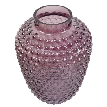 Vase en verre à bulles violet mûrier 30 cm 3