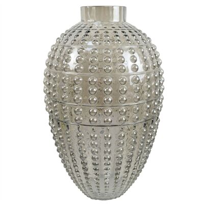 Vase en verre Vase à bulles gris fumé 35 cm