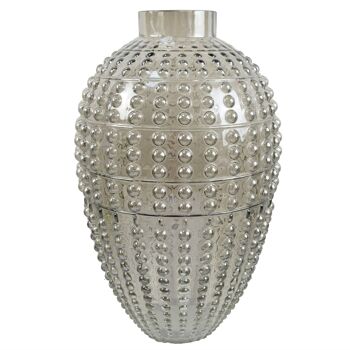 Vase en verre Vase à bulles gris fumé 35 cm 1