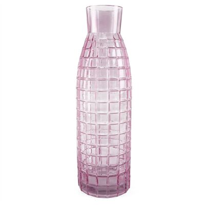 Vase en verre grand vase en verre carré rose 49 cm