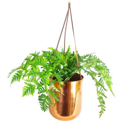 Macetero de cobre colgante Planta de helecho artificial 60 cm