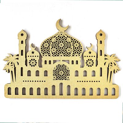 Wooden suspension for Ramadan calendar - with gold + glitter