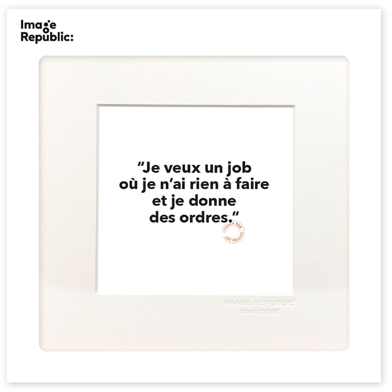POSTER 22x22 cm LOIC PRIGENT 16 VOGLIO UN LAVORO