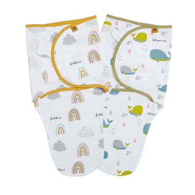 Pack of 2 swaddles | with sweet lettering for newborns (0-3M)