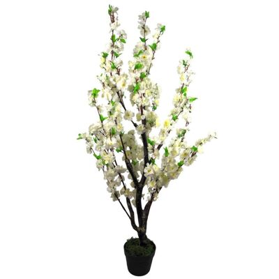 Künstlicher Blütenbaum, weiß, 120 cm, weiße Pflanzen