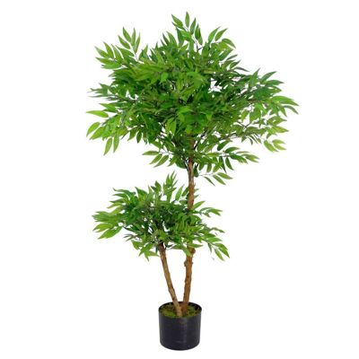 Künstliche Ficus-Baumpflanze, 100 cm Ruscus-Ficus-Stamm